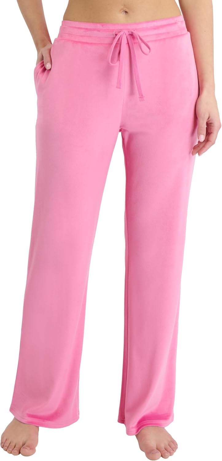 Juicy Couture Women's Velvet Fleece Lounge Pajama Pant with Rhinestones