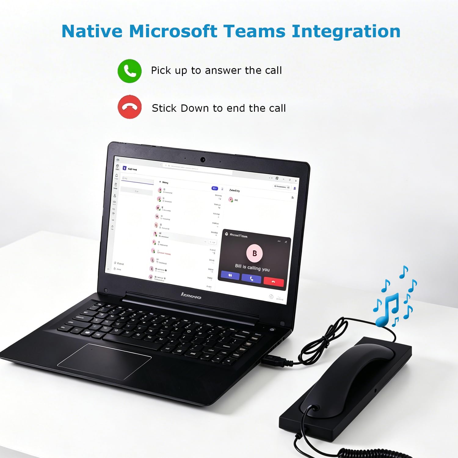 Auricular USB con cable para PC, Plug and Play para MS Teams, 3CX, Genesys, Bria, Avaya Workplace, Cisco Jabber, GoogleMeet, Zoom, etc