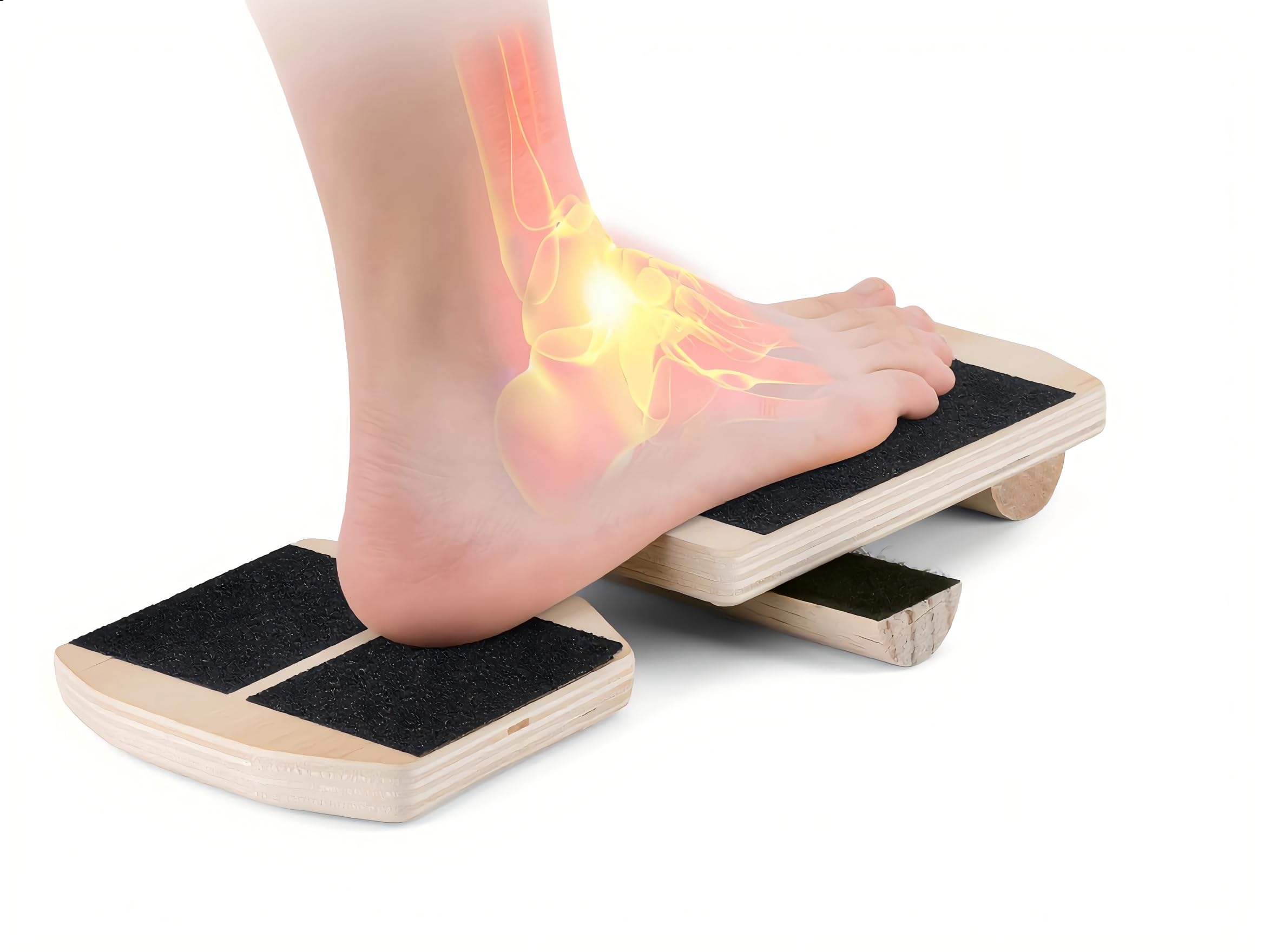 Ankle Balance Board, Single Leg Balance Board for Sprained Ankle Recovery, Wood Foot Balance Trainer for Posture Corrector, Home Gym Fitness Equipment