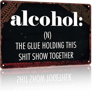 Vintage metal sign Alcohol Definition Sign 12x8inch Decorative Wall Art Aluminum Poster