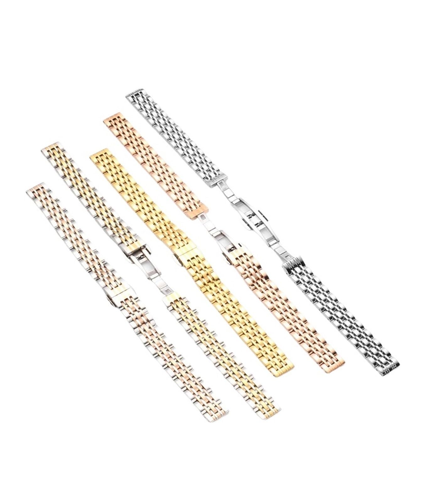 HuanJ Bracelet Milanais Doré Universel De 8 À 18 Mm, Compatible Avec Toutes Les Marques De Bracelets De Montre En Acier Inoxydable