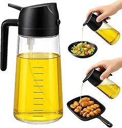 Pulverizador de Azeite Spray Borrifador de Azeite óleo Vinagre Molhos e Temperos para Saladas Churrasco Air Fryer Frituras Dosador de Azeite Elegante Econômico Saudável Versátil Galheteiro (Preto)