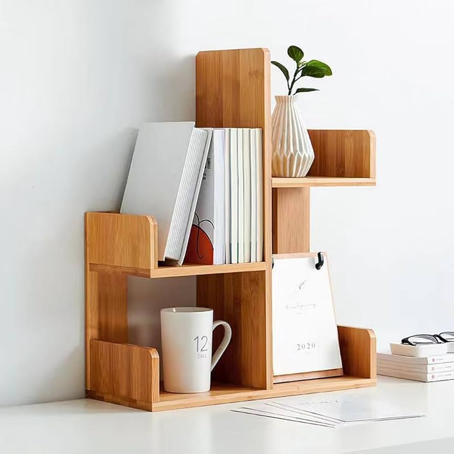 ツリー型デスク上置収納ラック 木製 ブックスタンド 本棚 Amazon.co.jp: MEISHU ブックスタンド デスク上置棚 卓上収納