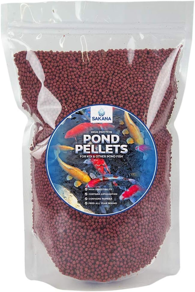 SAKANA High Protein Fish Pellets | Premium Quality Complete Aquatic Food Mixture| Healthy and Natural Daily Feed for Aquarium & Pond Animals | Easily Digestible & A Great Source of Vitamins (1kg)