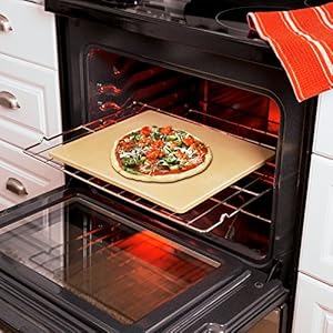 Honey-Can-Do Old Kitchen Oven and Grill Pizza Stone, 14″ x 16″, natural clay