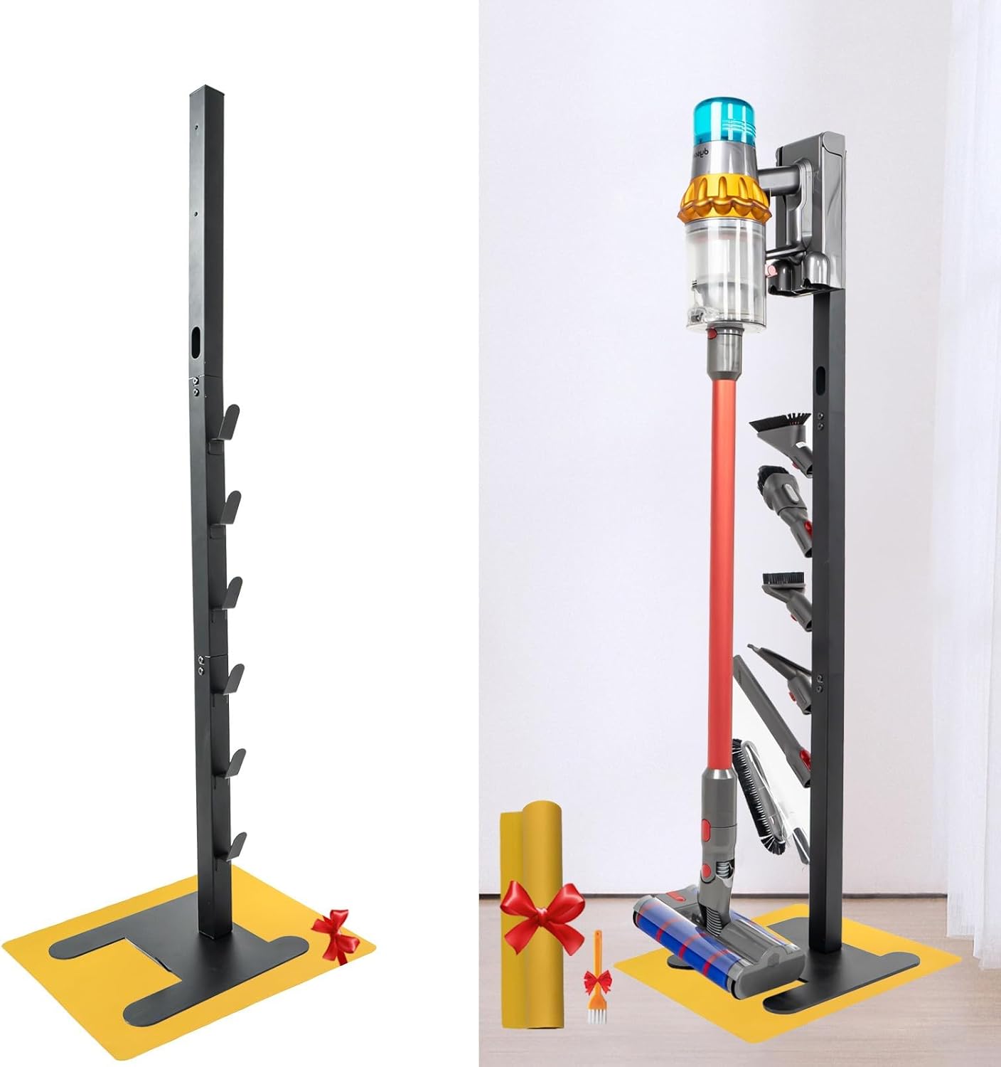 Vacuum Stand for DYS,Storage Stand Docking Station Holder,Compatible with DYS V15 V11 V10 V8 V7 V6 Cordless Vacuum Cleaners Accessories,Stable Metal Bracket Organizer Rack (Black, 6 Racks)