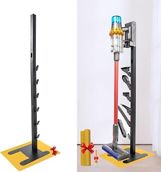 Vacuum Stand for Dyson,Storage Stand Docking Station Holder,Compatible with Dyson V15 V11 V10 V8 V7 V6 Cordless Vacuum Cleaners Accessories,Stable Metal Bracket Organizer RackUpdate Black