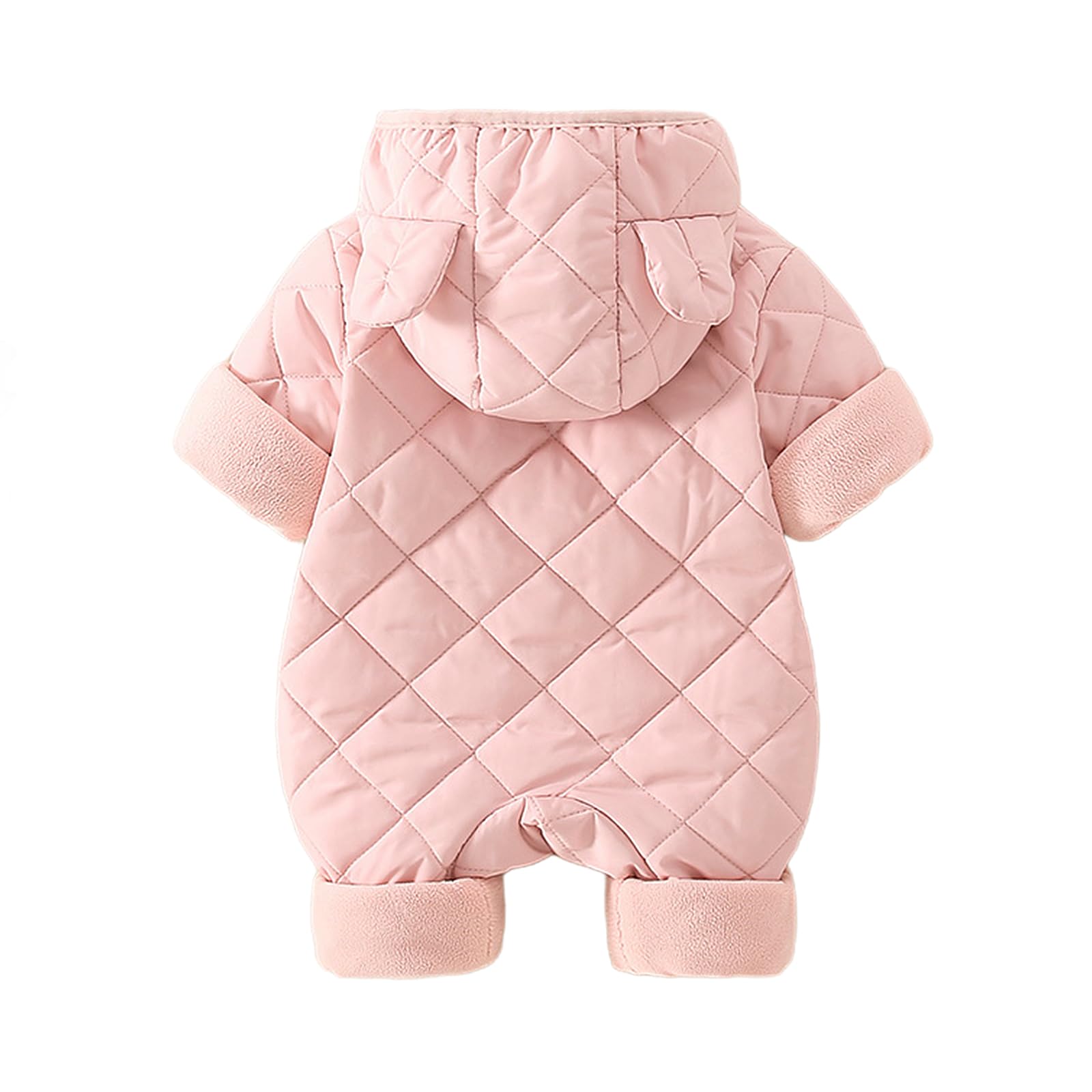 WYTbaby Traje de nieve para bebé recién nacido, mameluco de invierno con capucha para bebés y niñas de 3 a 24 meses