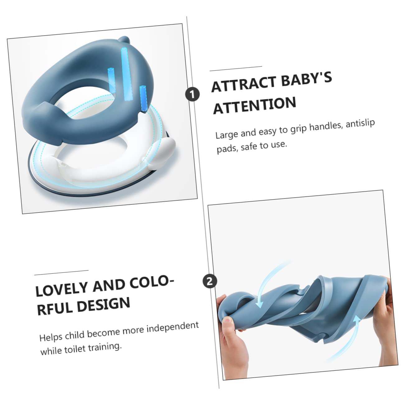 Foldable Toilet Seat for Kids Toilet Training Seat Handle Easy to Clean Store
