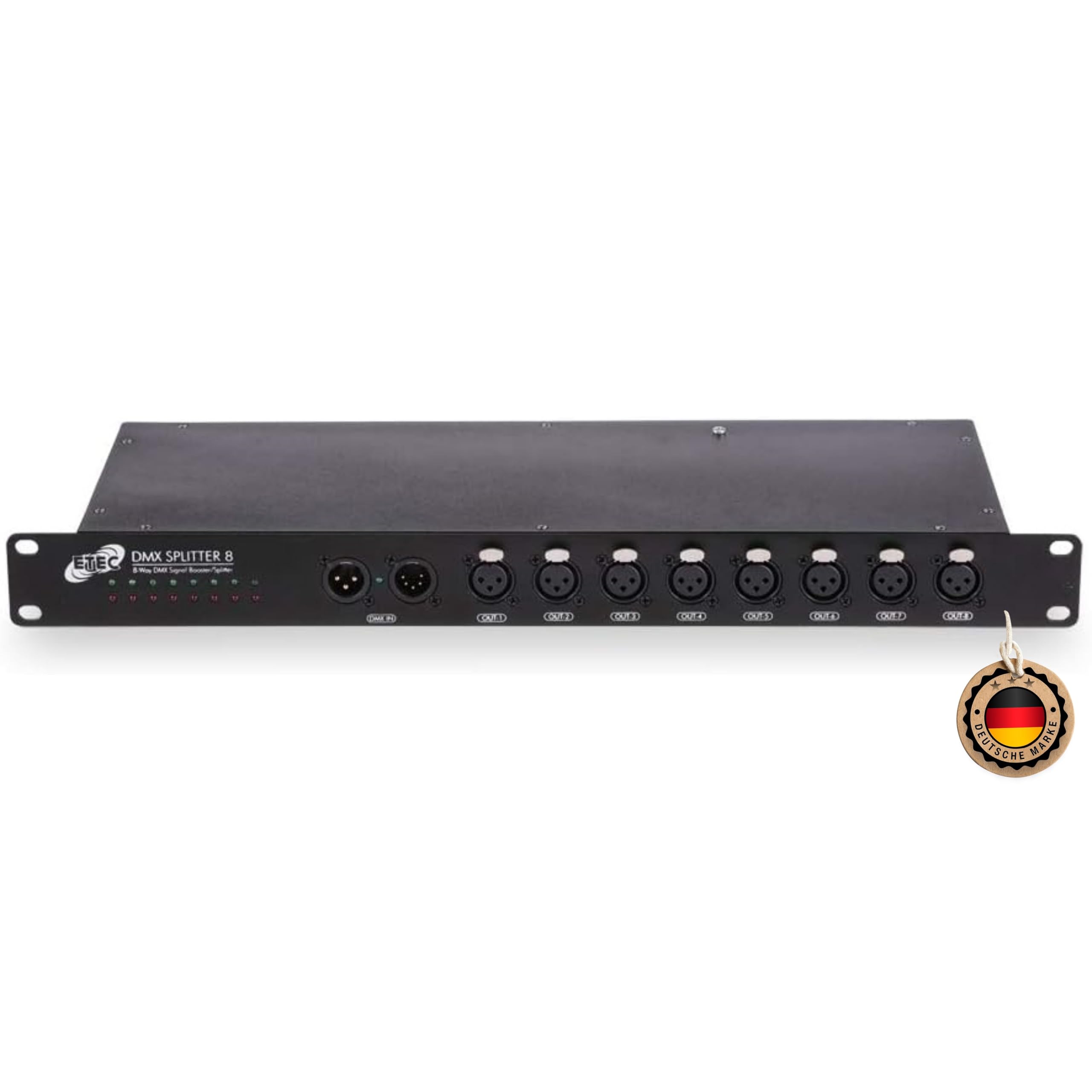 ETEC Professional 8 Kanal DMX Splitter/Booster 19" Veranstaltung Bühnenbeleuchtung Licht Party Disco Show DJ Event Show