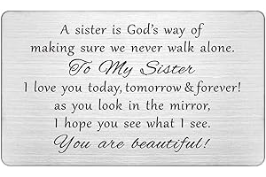 Sister Gifts from Brother, Personalized Wallet Card with Permanent Engraving