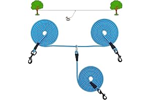 20FT/32FT Reflective Nylon Dog Tie Out System with 8FT Runner Lead