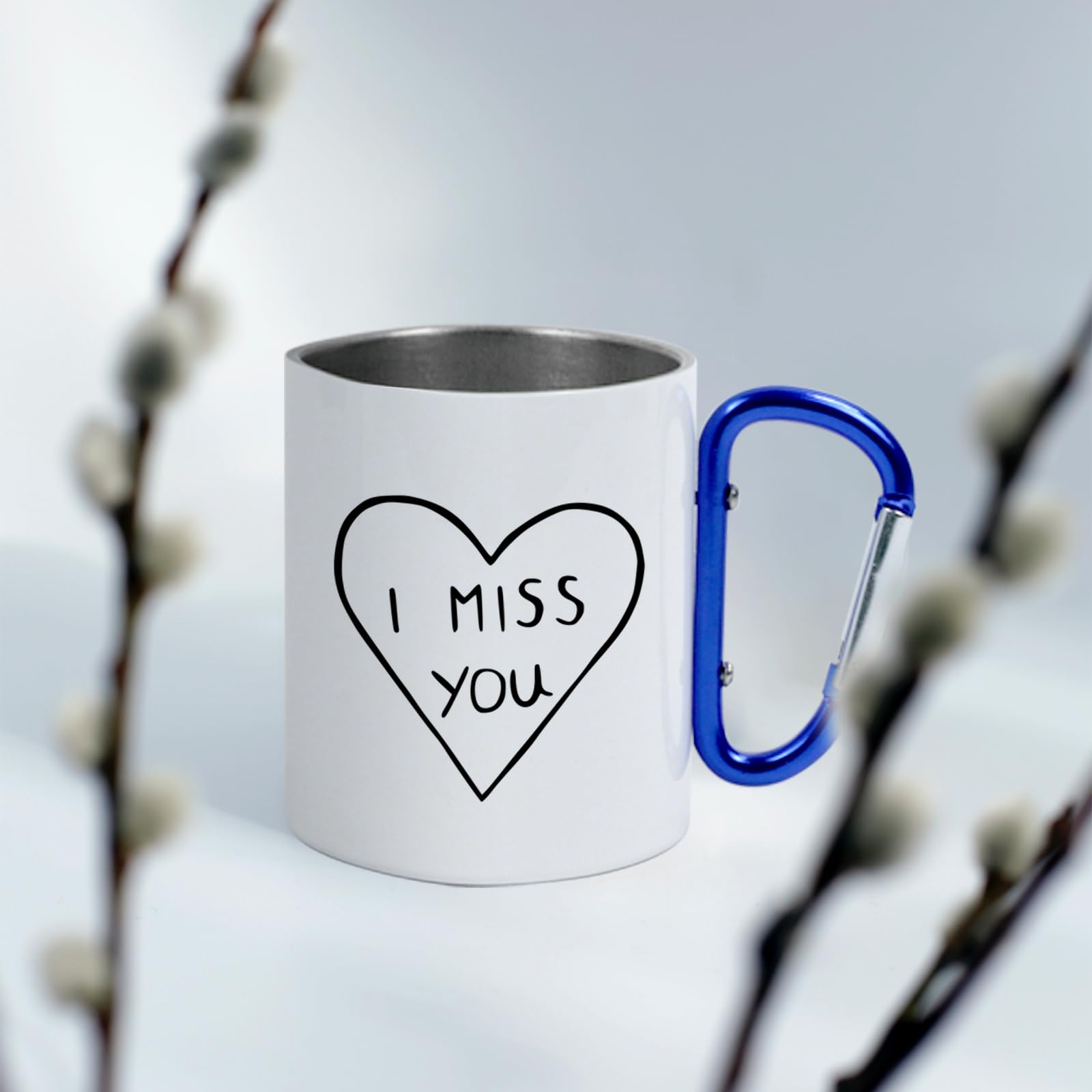 4 tazas de mosquetón de acero inoxidable en blanco de sublimación de 10 onzas con asas de, taza de café de viaje, taza de café portátil con asa para deportes al aire libre