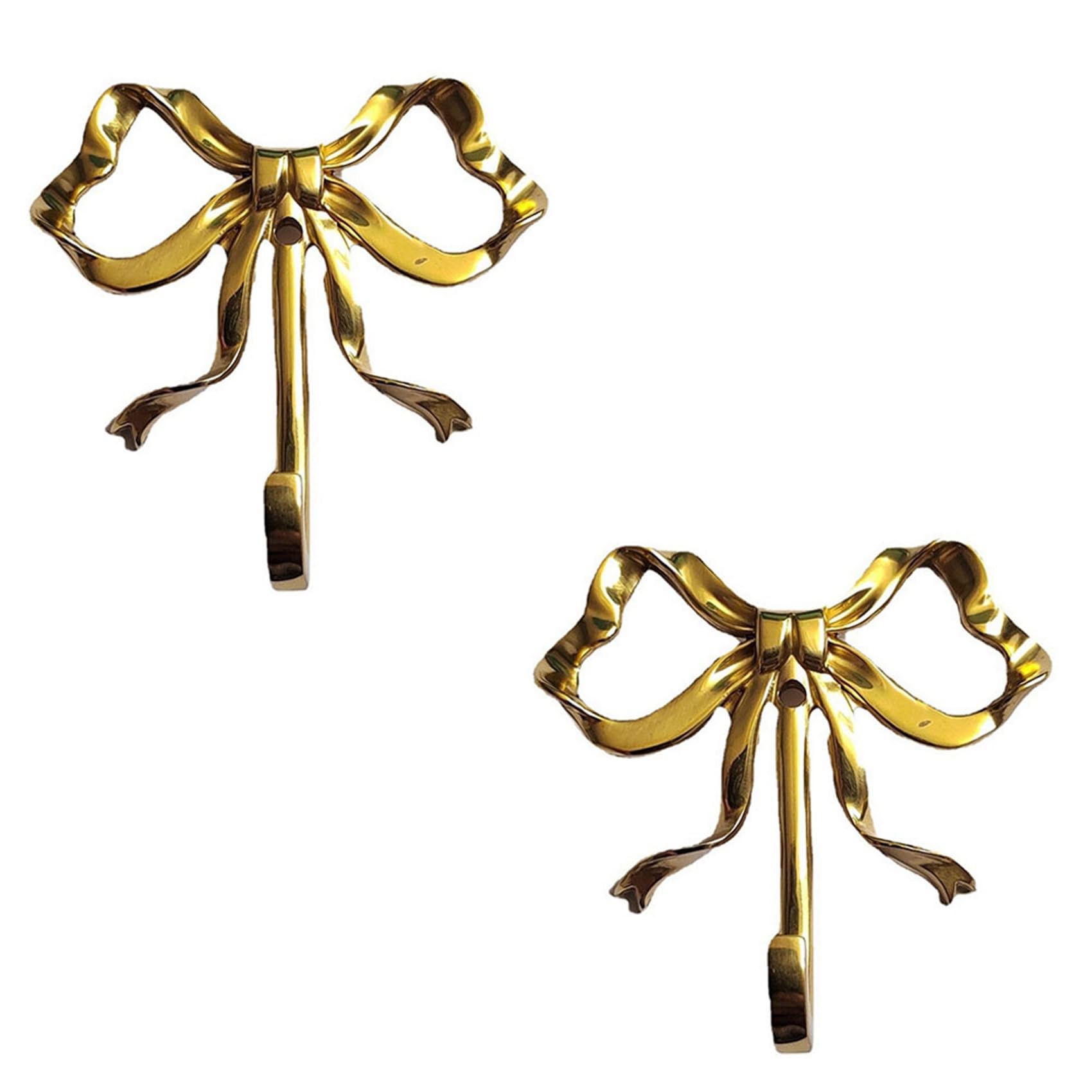 Vjsujehgy 2X Bow Hook Single Hanger Gold Coat Hooks Bow Shaped Wall Hook Wall Hanging Coat Hook Bathroom Wall Hook,B