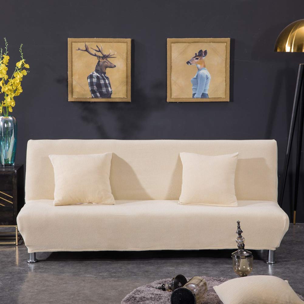 Housse de canapé sans bras élastique vert armée pour canapé pliant 150cm