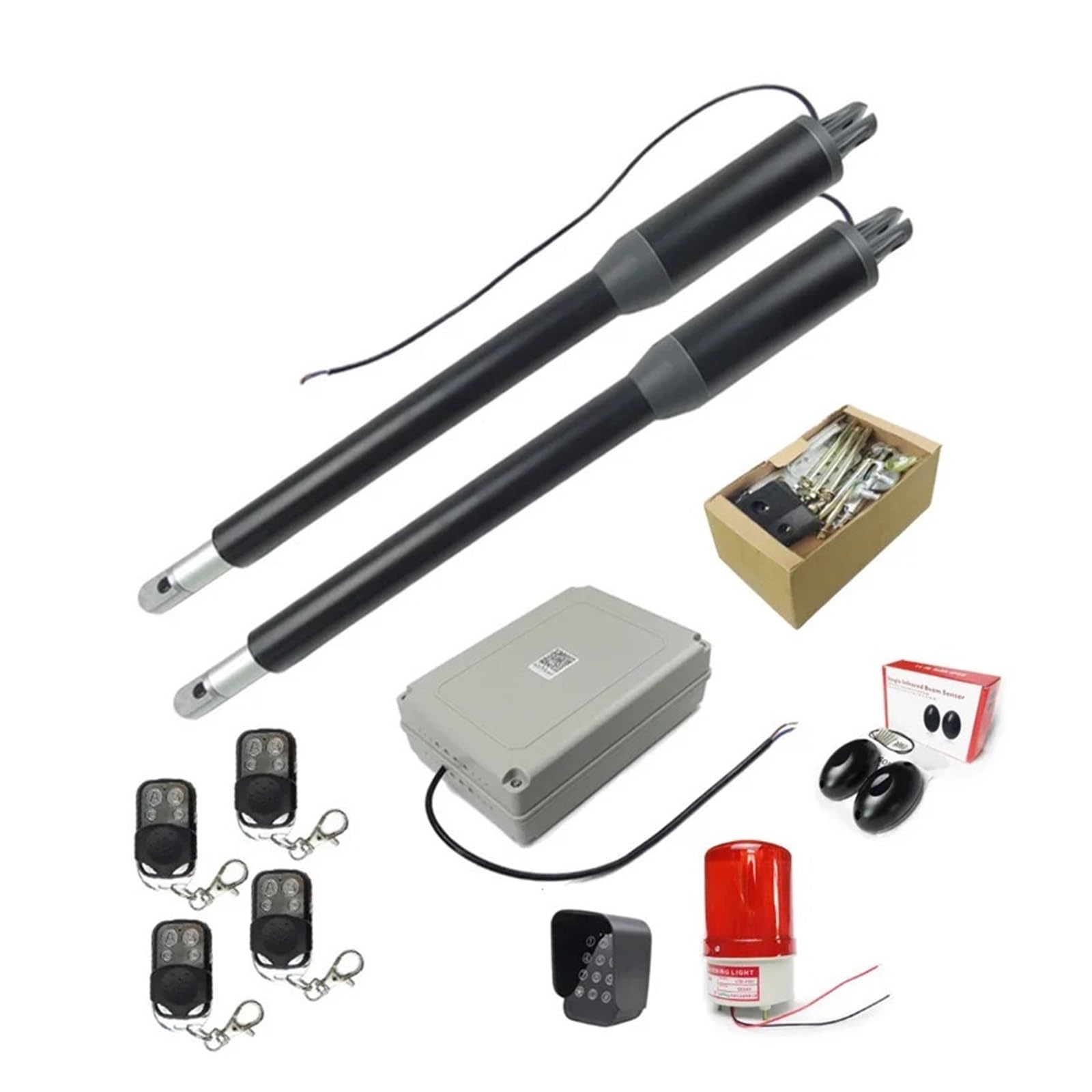 Automatic Gate Opener, 200 Kgs Solar Engine Motor System Automatic Door AC220V/AC110V Swing Gate Driver Actuator Suit Gates Opener(KIT6)