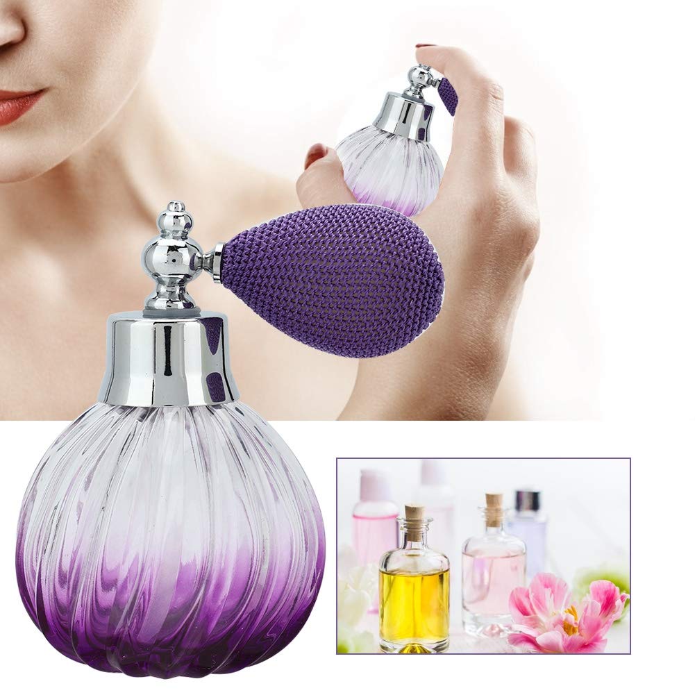 Dioche Flacone spray per profumo vuoto in vetro vintage 90 ml, atomizzatore per profumo ricaricabile, flacone spray portatile in acrilico, adatto per profumi, oli essenziali, lozioni e tonici