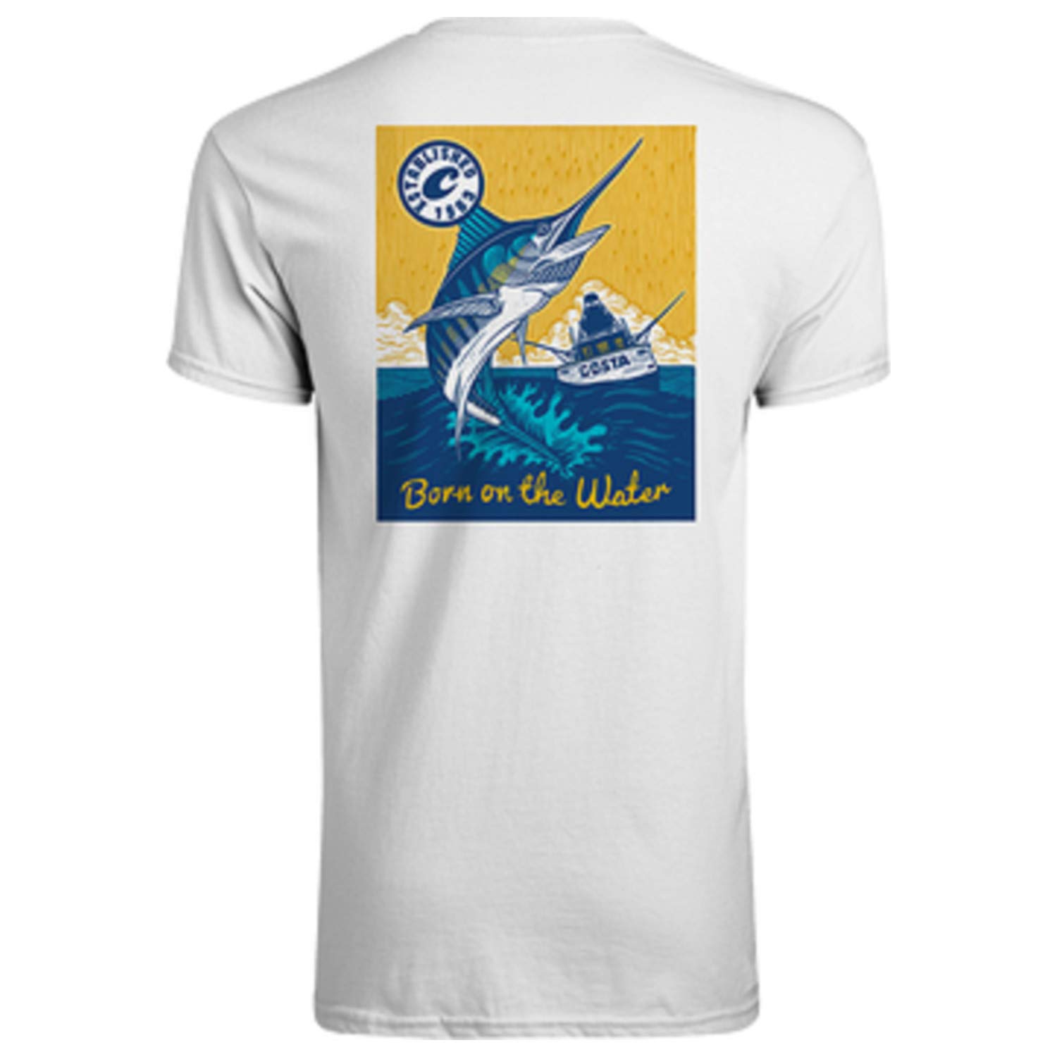 costa del marMen's Hackett Marlin Short Sleeve T-shirt - White - Medium