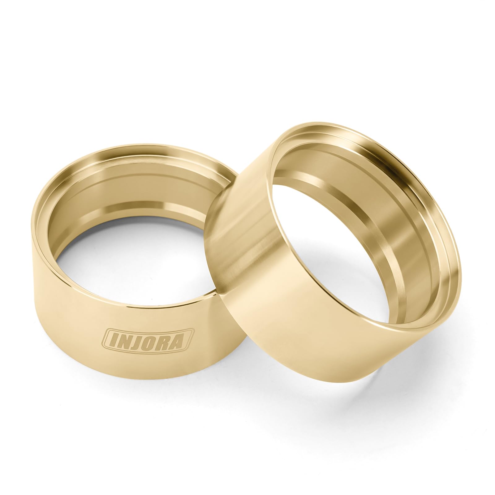 INJORA Brass Wheel Weights Inner Beadlock Rings Fit - 147g 2.2" Beadlock Wheel Rim for 1/10 RC Crawler Car Upgrade(2pcs)