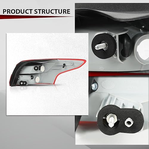 Miniatura 9 de Lámpara de luz trasera sin bombillas exterior izquierda del lado del conductor compatible con Ford Focus 4 puertas Sedan 2012-2014