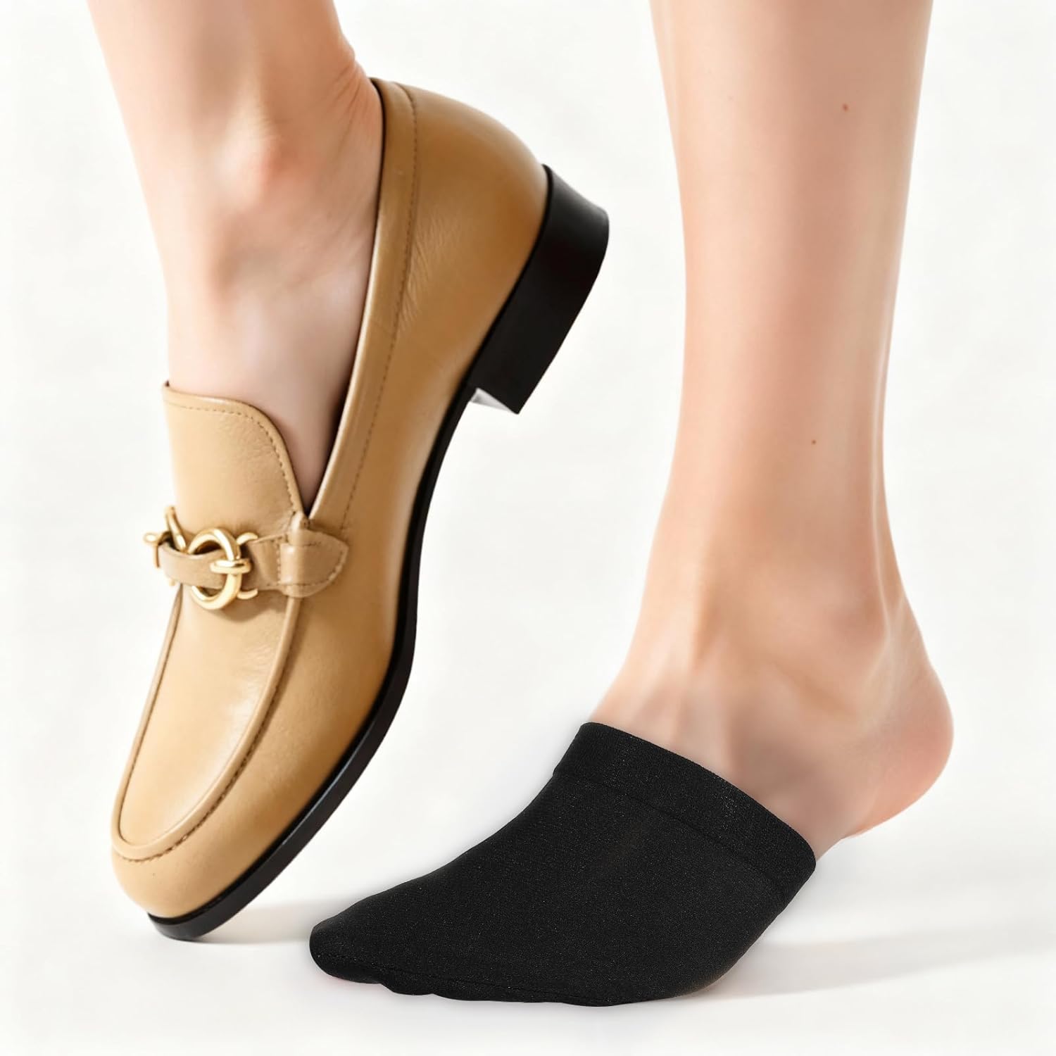 Sibba Toe Socks Womens for Mules Breathable Mule Socks Half Sock Toe Topper Covers 8 Pairs No Show Invisible Non-slip Liners Sock for Clogs Comfortable Seamless Grip Non Slip ToesCover Half ToesCovers - Image 5