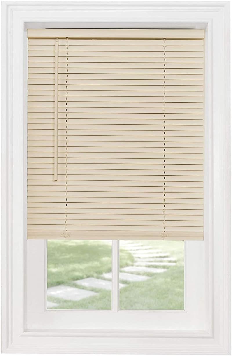 Cordless 1" Light Filtering Mini Blind, 25" Wide x 64" Long, Alabaster