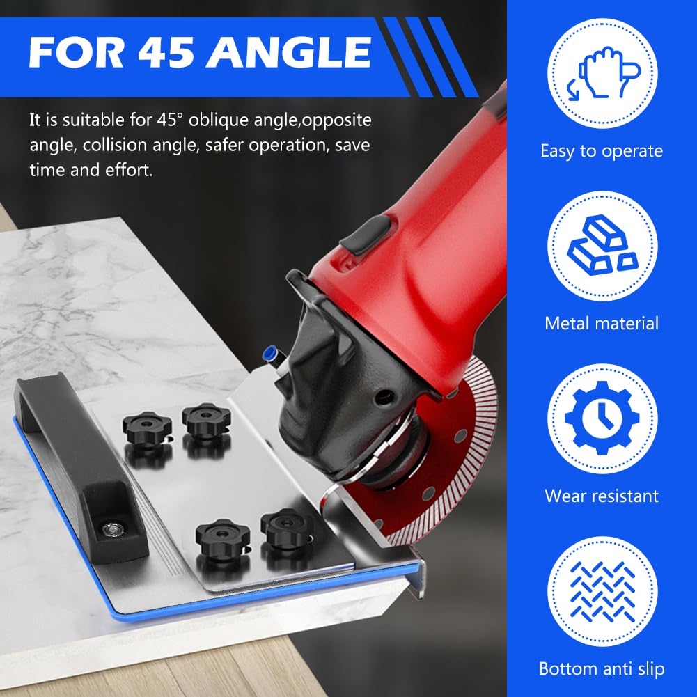 45 Degree Tile Chamfering Tool, Angle Grinder Tool with Stand for Tile 45° Chamfer Cutting - Image 3