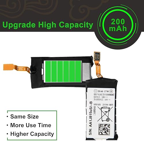 Miniatura 4 de WUHAO Batería de repuesto EB-BR365ABE para Samsung Gear Fit2 Pro SM-R365 Fitness Smartwatch, con [Juego de tornillos] y kit de reparación de