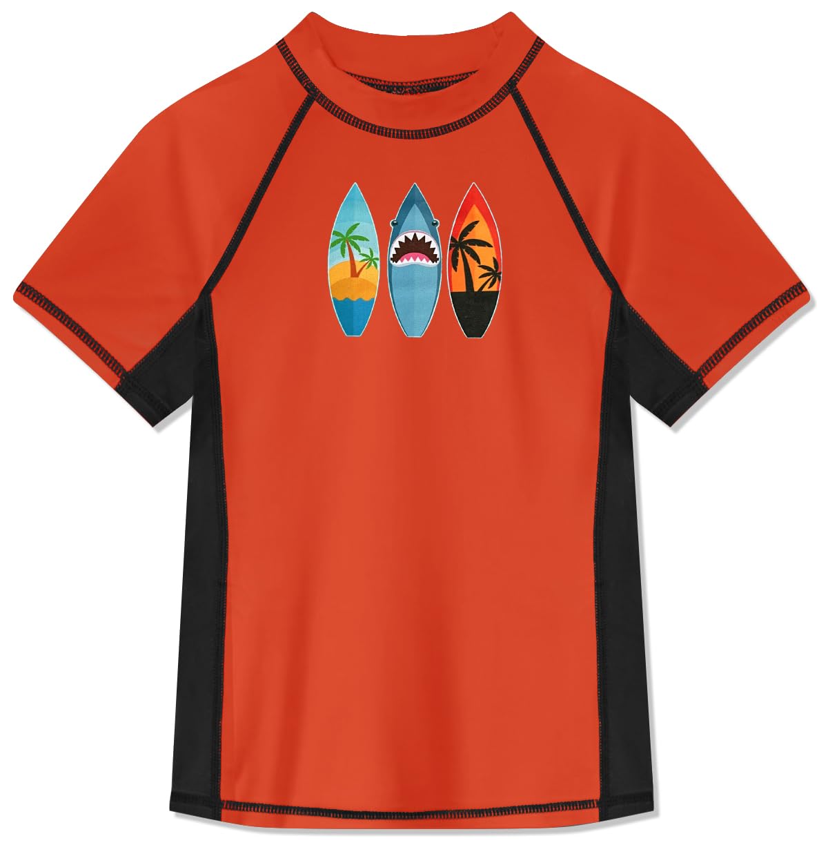 BesserBay Jungen Rashguard Shirt UPF 50+ Kurzarm Schwimmshirt Top UV-Shutz 110-160