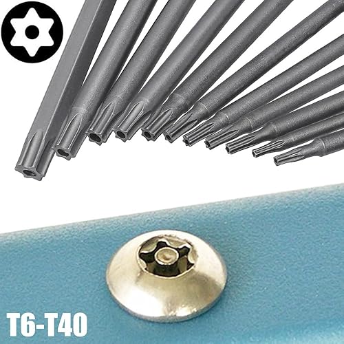 Miniatura 4 de Yakamoz Juego de 21 puntas de destornillador de 4 pulgadas de largo Torx Phillips con cabeza hexagonal ranurada PH2, puntas de destornillador de