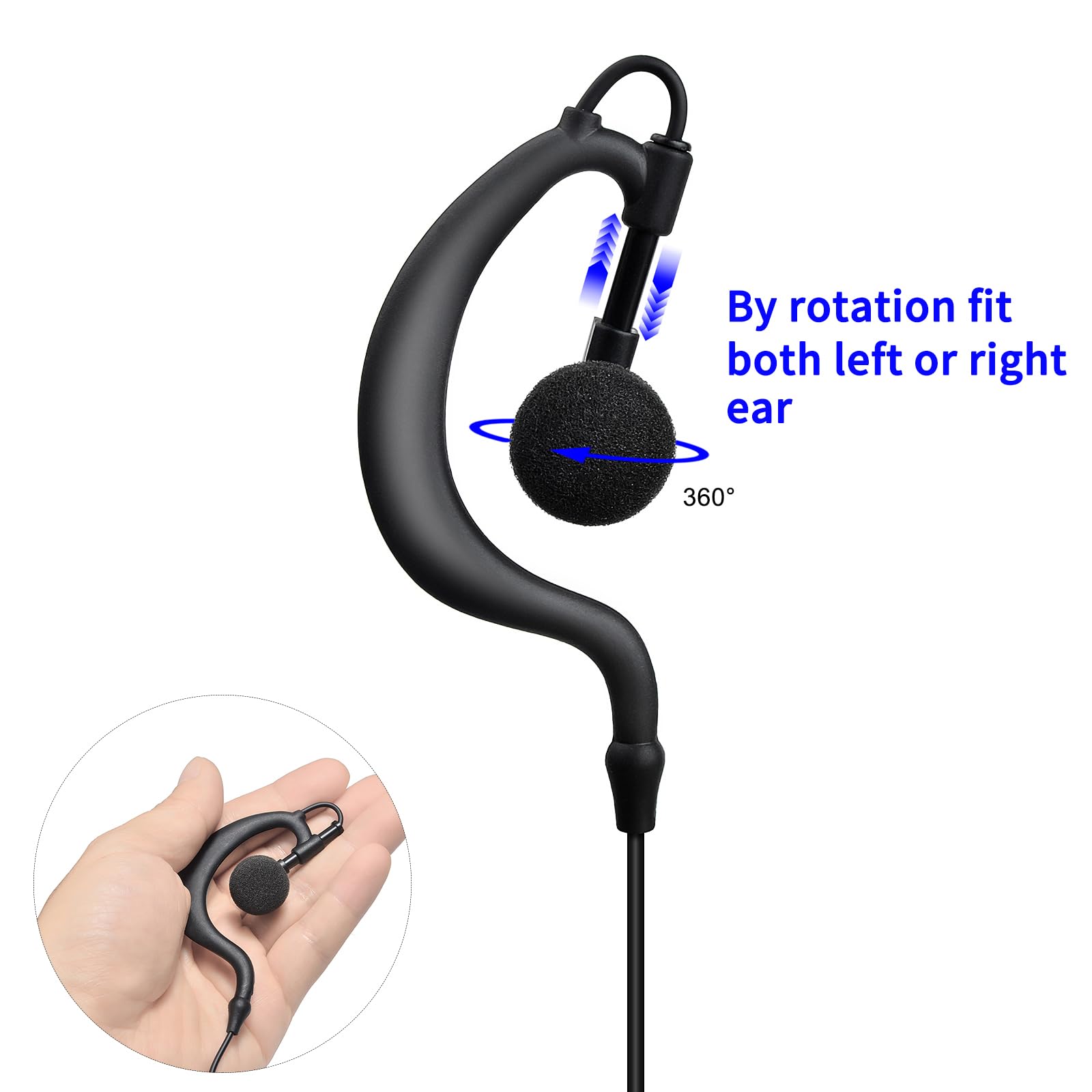 NEWASHAN Oortelefoon Headset Past voor Motorola MotoTRBO Radio DP2400 DP2400e DP3441e XPR3300e XPR3500 MTP3000 XiR P6600 Walkie Talkie G-Style Clip Oorhaak Hanger PTT Headset Multi-pin