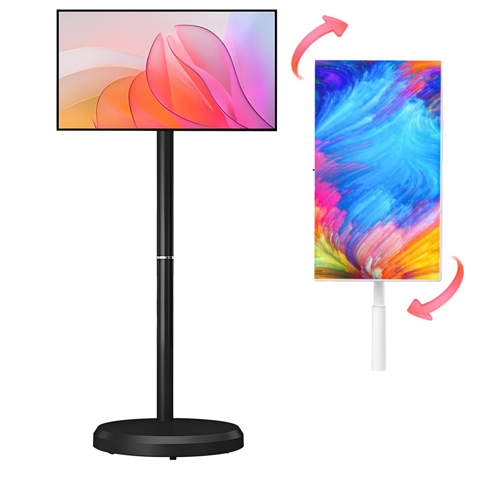Televisor Inteligente Portátil de 21.5 Pulgadas con Pantalla Táctil, Si-stema Operativo Android, 4 GB de Ram y 64 GB de Almacenamiento. Batería de 6000 Mah Black-4+64G