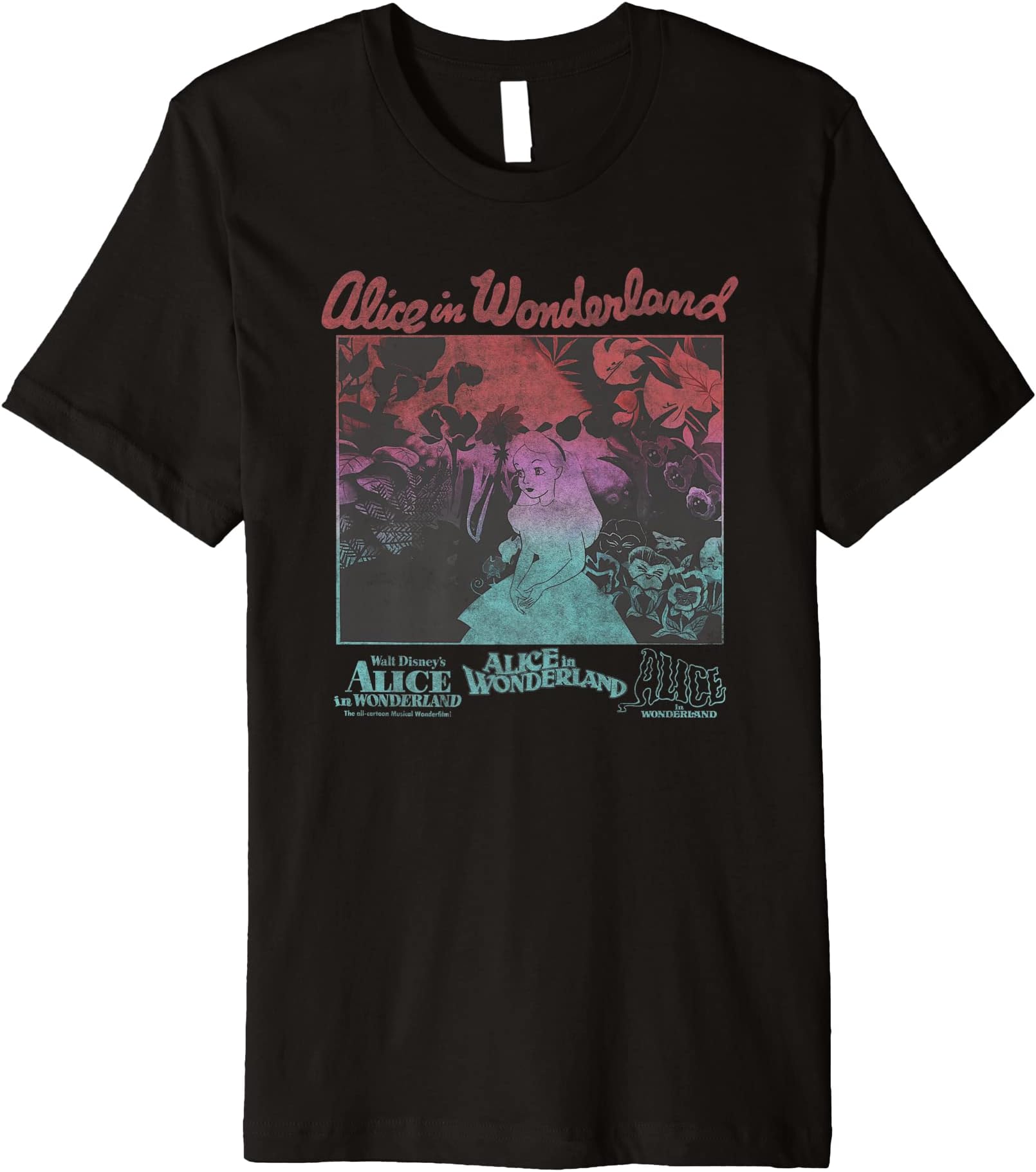 Alice In Wonderland Vintage Movie Poster Neon Premium T-Shirt