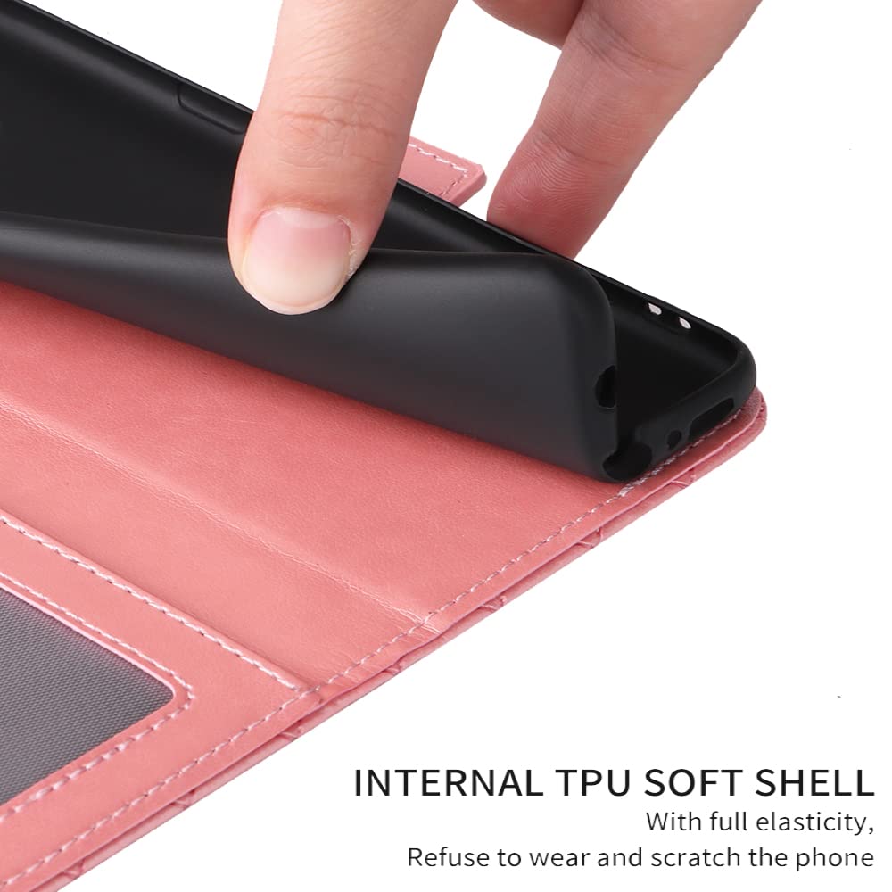ELISORLI Custodia A Portafoglio Con Cordino Da Polso Per Google Pixel 3a - Pelle PU Con Supporto E Slot Tessere, Flip Cover Con Porta Banconote E Finestra Foto - 5