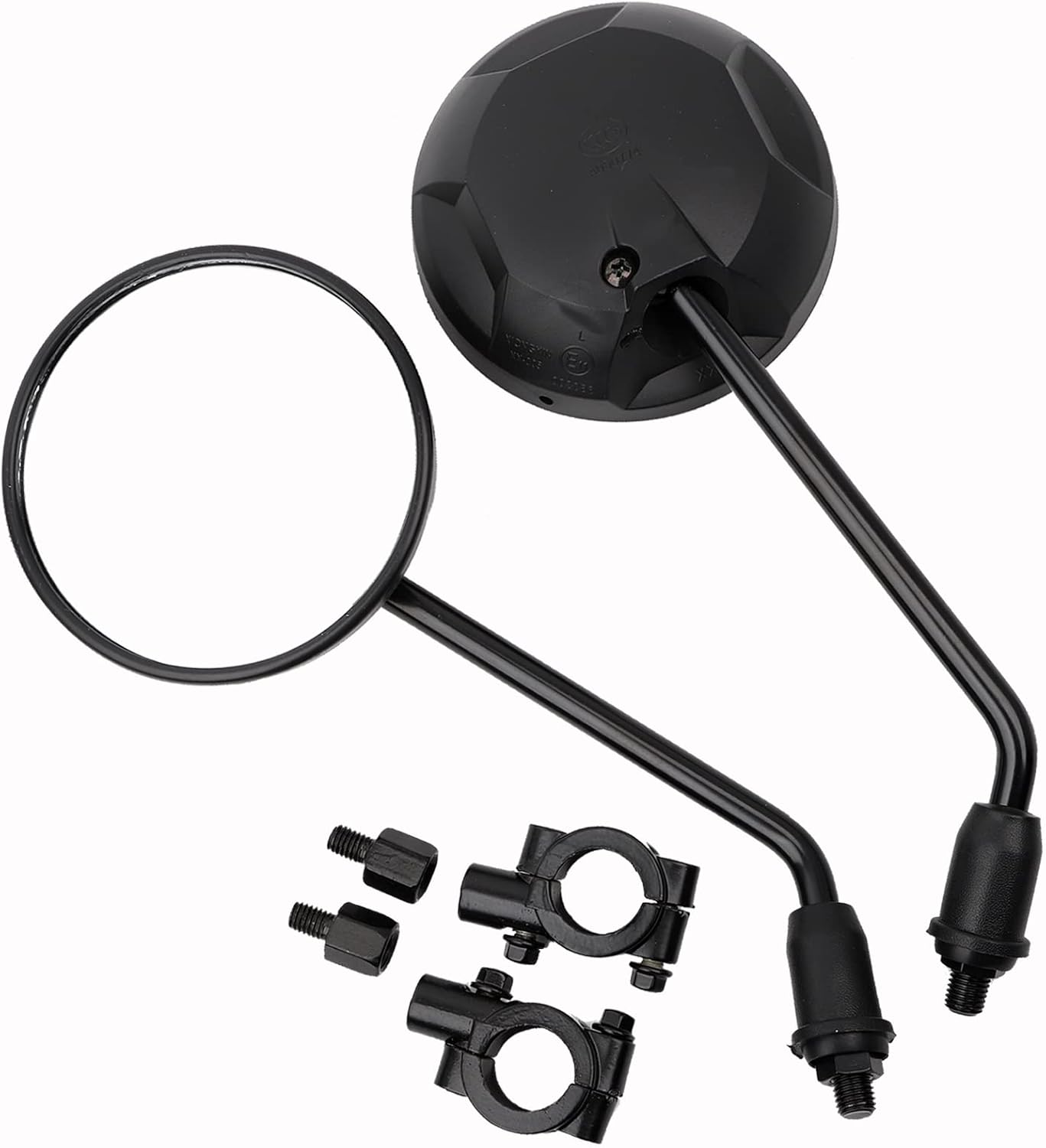 Mokuo Round Rearview Mirrors X Type with M8 M10 Bolt,Handle Bar Mount Fit for Honda Grom MSX125 2013-2022 CMX 300 500 Rebel 2017-2022 Monkey 125 Motocycle Mirrors Black