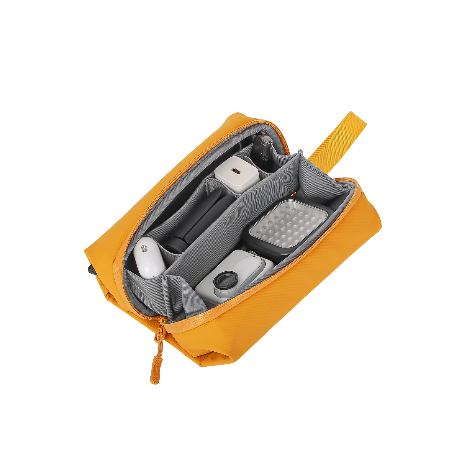 Sac à Bandoulière pour Caméra d'action Sac de Rangement pour Insta360 X5/X4/GO 3S/Ace Pro2 Etui pour Gopro 13/12/11 Sac pour DJI Osmo 360 Action 5Pro/4/3/Pocket 3 Accessoires (Jaune)