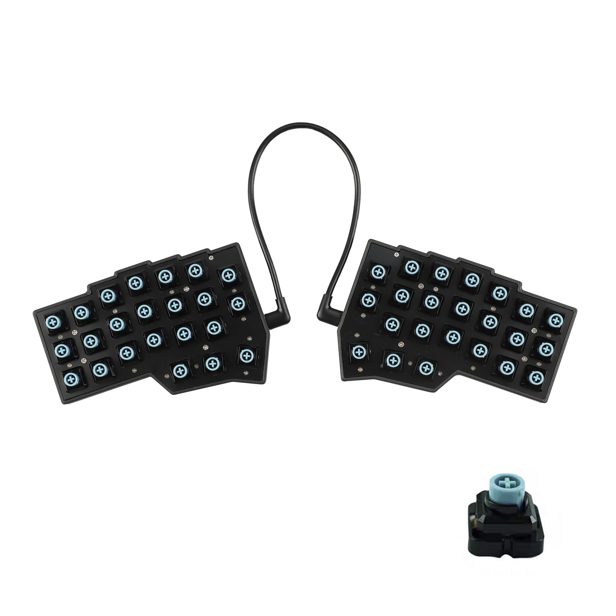 YMDK EC-Corne Topre Split-Tastatur, 46 Tasten, ergonomisch, 40 % Layout, QMK-Phiole mit allen Tasten, programmierbar, Mini-Gaming-Tastatur-Set