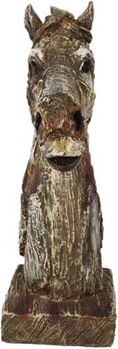 Miniatura 6 de Ebros Gift Escultura de escritorio con cabeza de caballo Mustang con acabado de madera flotante de imitación de belleza equina de 8.25 pulgadas de