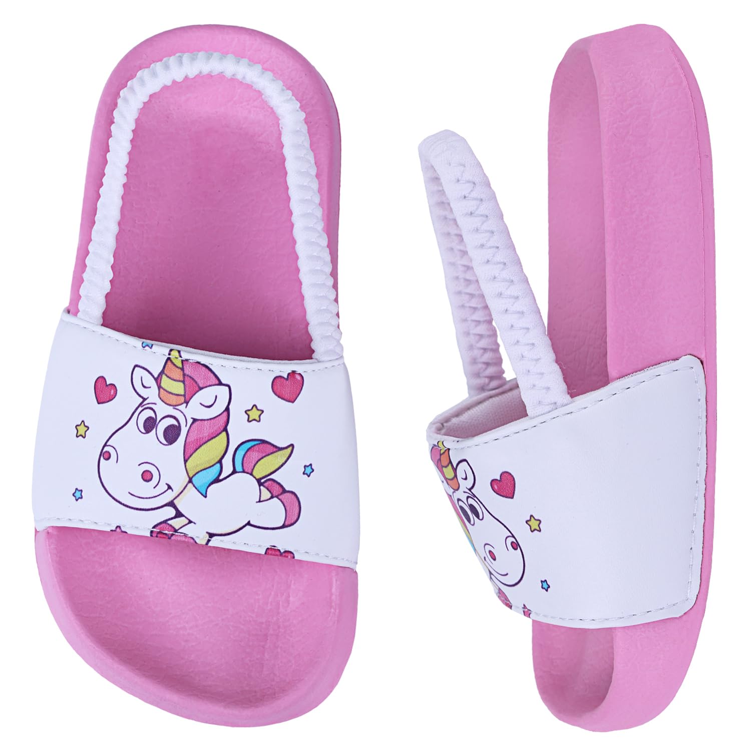 Otojaku Kids Flip Flops Sandals Toddler Boys Girls Sequin Slides Shower Beach Pool Shoes Slip on Summer Slippers with Back Strap