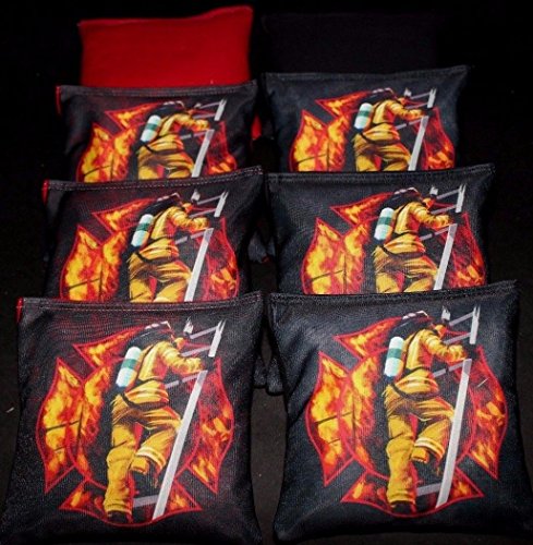 Custom Firefighter Maltese Fire Ladder Flames Set of 8 Regulation Custom Cornhole Bags B8