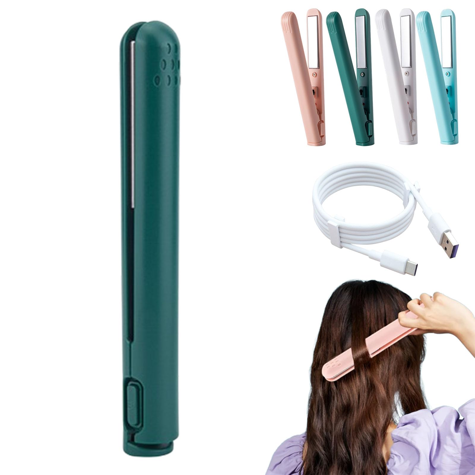 Beautyskin USA Mini Curling Iron Beautyskin Curling Wand Dual Purpose Curling Iron for Short Hair 2-in-1 Hair Straightener