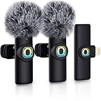 Vista 1 de Micrófono Lavalier inalámbrico para iPhone, mini micrófonos de solapa con reducción de ruido para grabación de video, YouTube, transmisión en vivo