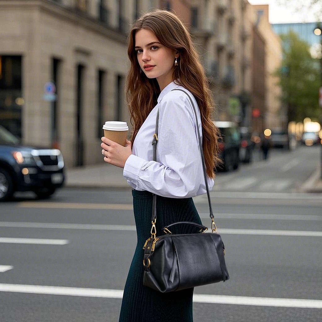 Genuine Leather Crossbody Bags for Women Wristlets Handbags Purse Small Satchel Clutch Shoulder Bag - Image 3