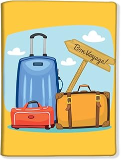 Designer Passport Cover Holder for Travel -Bon Voyage Yellow-image-2