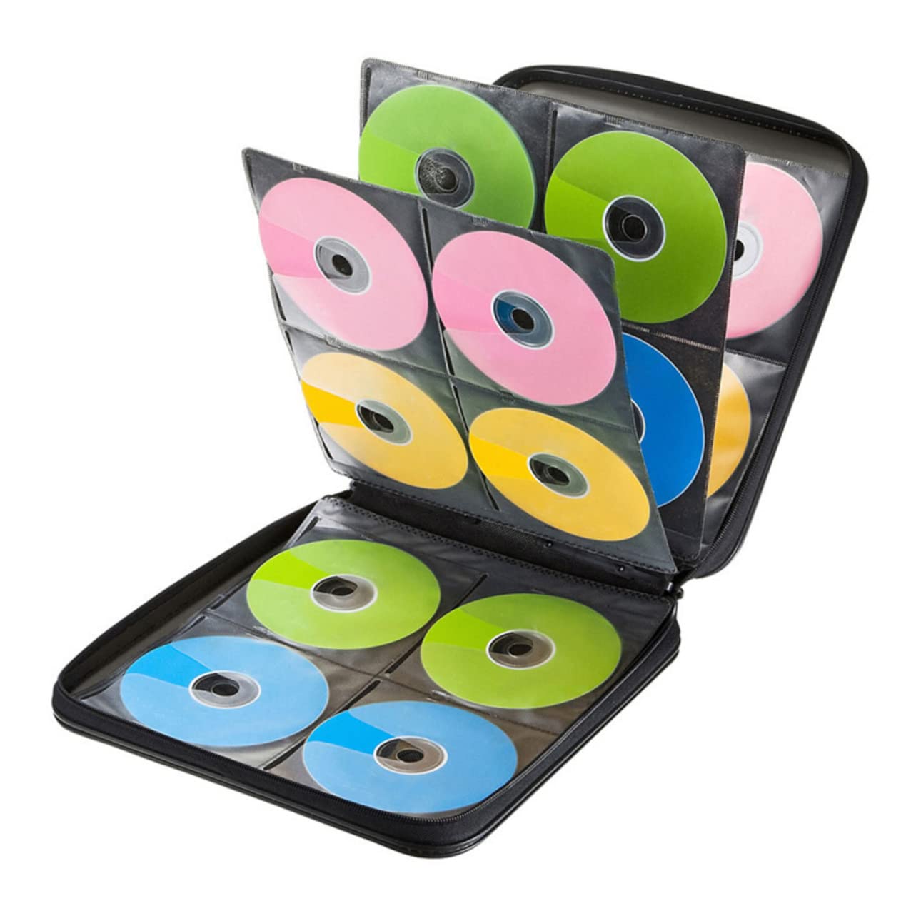 Custodia per Dischi CD Capacità di Dischi Resistente Custodia Porta Dvd Design ad Alta Capacità Interno Realizzato Materiali di Non Graffia Disco Dotata di Maniglia Comoda