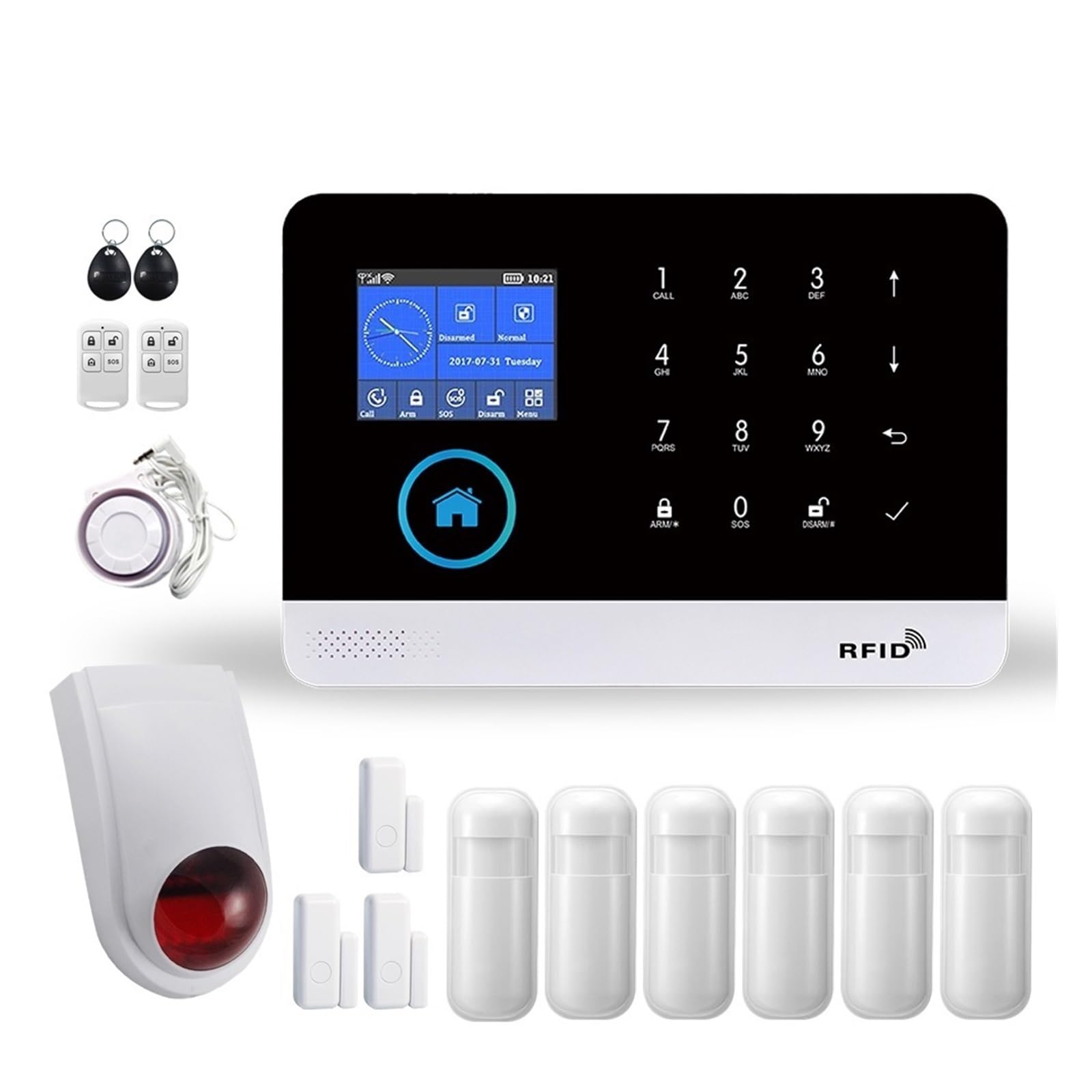 Systemy BezpieczeńStwa W Domu System Alarmowy Tuya GSM Bezprzewodowe Bezpieczeństwo W Domu Z Detektorem Kamery IP WiFi Rozbroienie Karty RFID(F..)