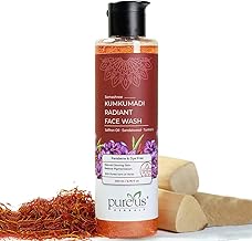 Somashree Kumkumadi Radiant Face Wash for glowing skin with Saffron, Turmeric & Sandalwood – Herbal Face Cleanser for Reduce Pigmentation | Women & Men, Paraben & Dye Free – 200ml