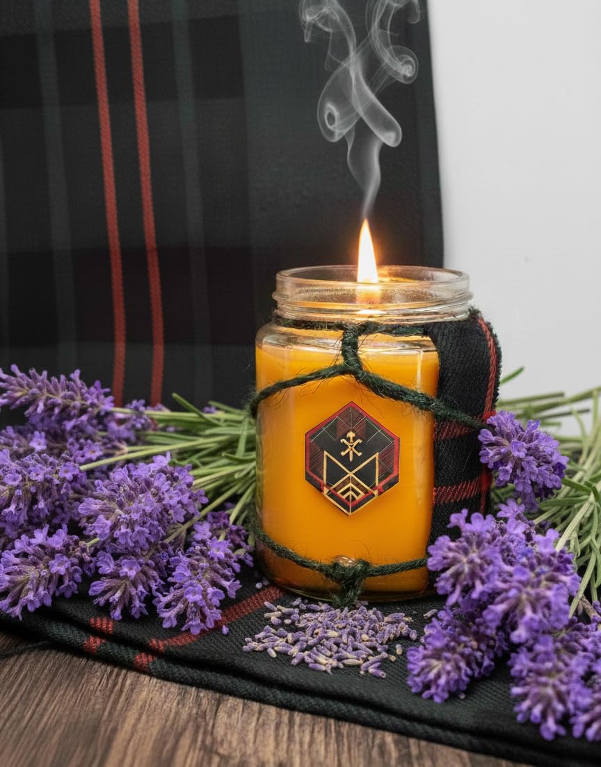 Honeyman Honey Natural Pure Beeswax Scented Candle – Lavender– Non-Toxic, Clean Burning Hand-Poured Wax – Long Lasting 35Hrs Burn Time – 130G Jar