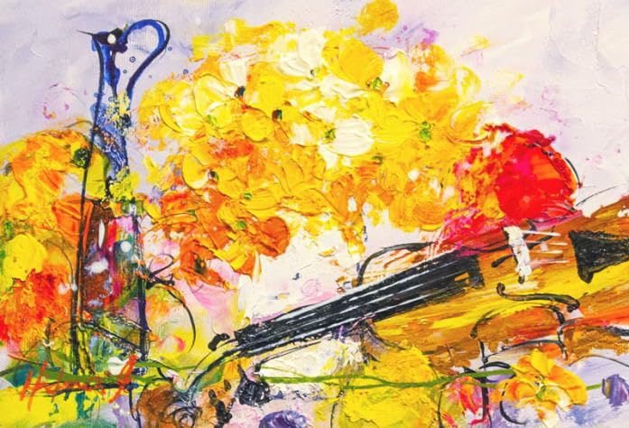 Amazon.co.jp: 池田秀郎 「 花・楽器 」 油絵 ・ 油彩画 SM サムホール