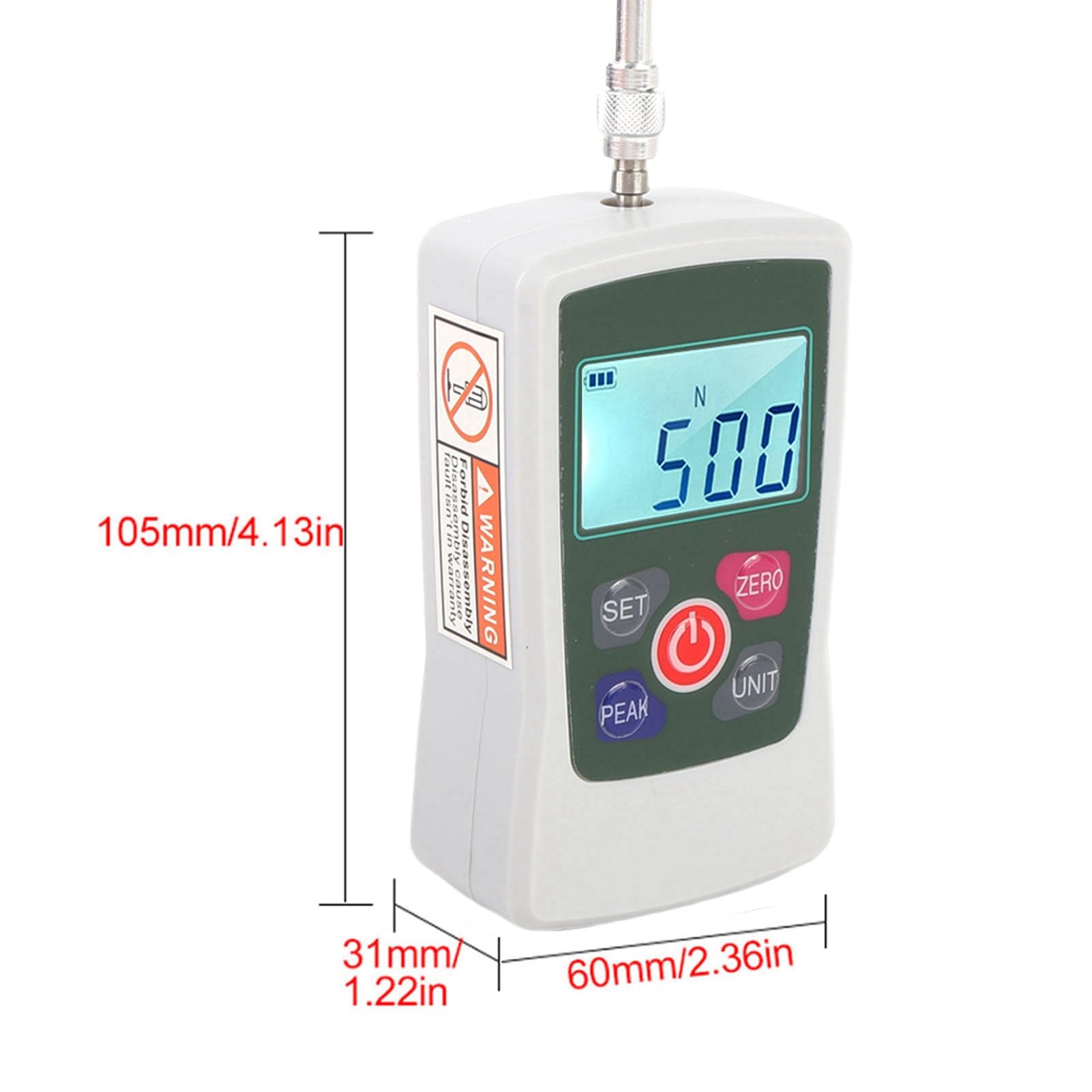 Fabater Misuratore di Digitale Portatile Retroilluminato 5N Ad Alta Risoluzione per Test Accurati, Misuratore Push-pull Portatile per Professionisti Dell'ingegneria